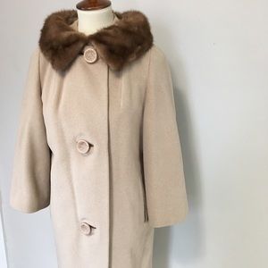 Vintage Rubel Originals Wool Coat w/ Fur Collar